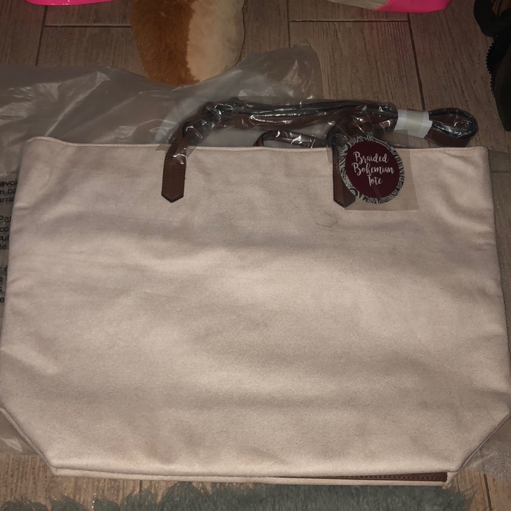 Beige Suede Tote Bag✨